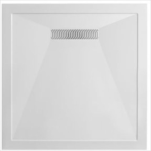 Crosswater Showers - Stone Resin Square Tray 900 x 900 x 25mm Linear Waste